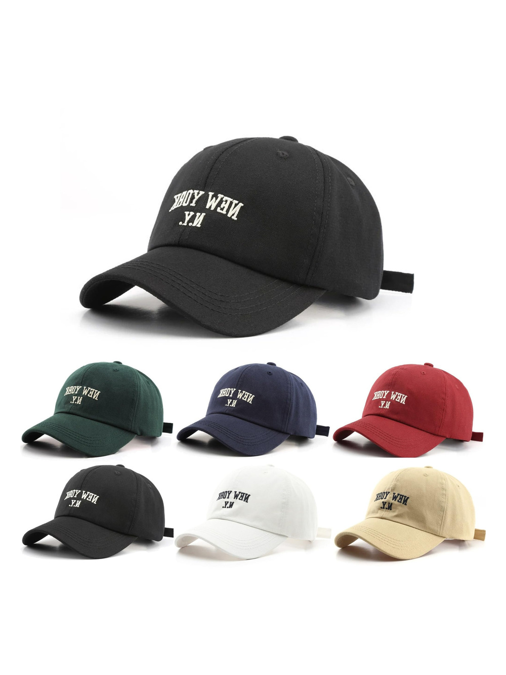6Pack Unisex Vintage Washed Cotton Baseball Cap Soft | 6 Pcs | Size OS
